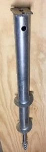 Jordskrue Ø68 × 1250 mm – 2 spiralvinger og M16
