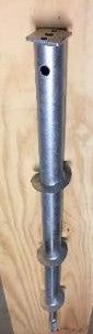 Jordskrue Ø68 × 1600 mm – 3 spiralvinger og M16
