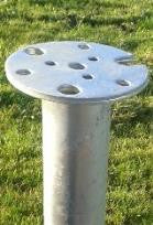 Jordskrue Ø76 × 1100 mm – Ø150 mm flens og M16