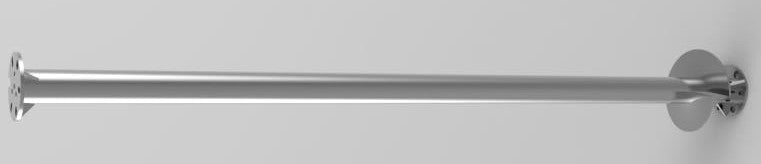 Forlengelse Ø76 × 2000 mm – Ø150 mm flens og Ø200 mm spiralvinge