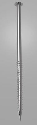 Jordskrue Ø76 × 2000 mm – Ø150 mm flens og M16