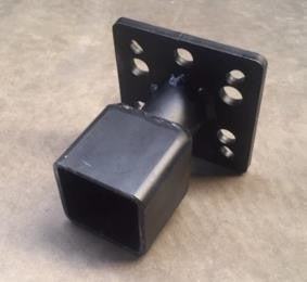 Adapter fra Ø150 mm flens til 75 × 75 mm endeplate