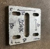 Montasjeplate 130 × 130 × 8 mm – M16/M20